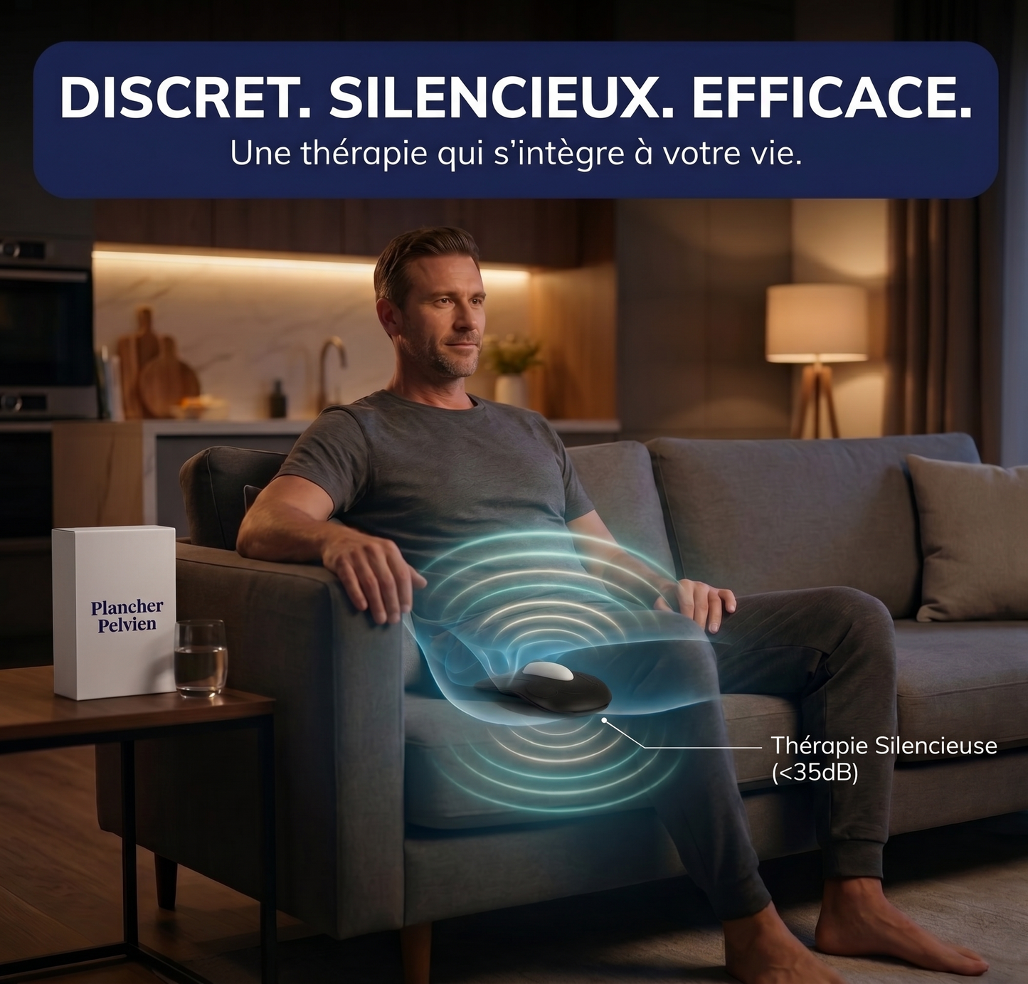 Dispositif PlancherPelvien Pro discret et silencieux — appareil électrostimulation pelvienne homme
