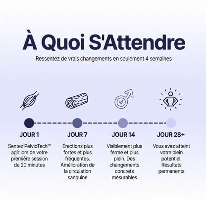 Chronologie résultats semaine par semaine appareil PlancherPelvien Pro — rééducation périnée homme